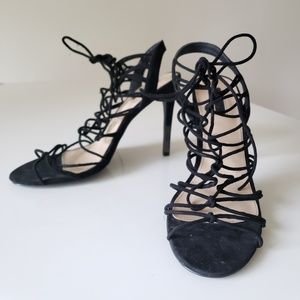 Black strappy heels